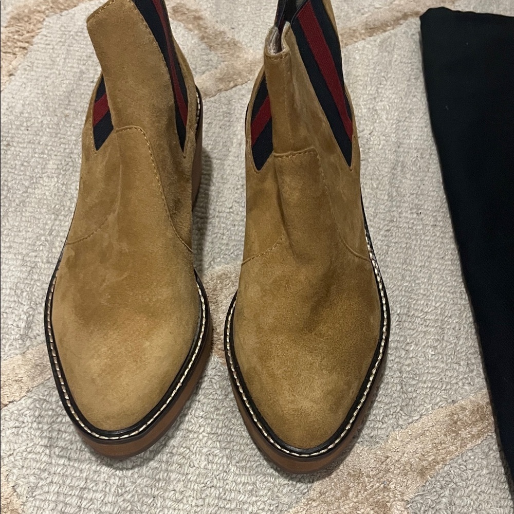 CECELIA NEW YORK Tan Suede Wedge Boots - Picture 5 of 9